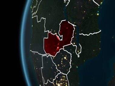 Zambiya gece uzaydan