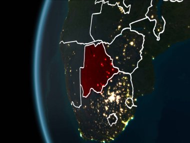 Botsvana gece uzaydan