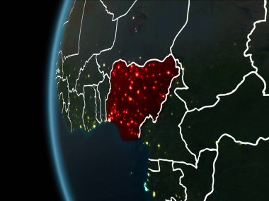 Nijerya gece uzaydan