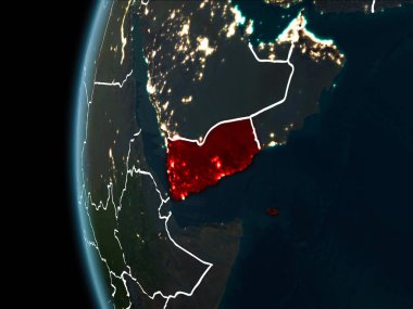 Yemen gece uzaydan