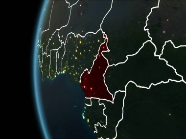 Kamerun gece uzaydan