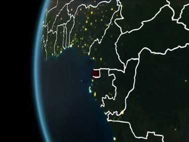 Ekvator Ginesi gece uzaydan