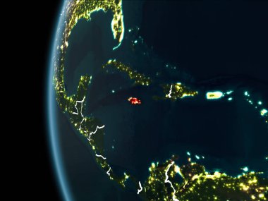 Jamaika gece uzaydan