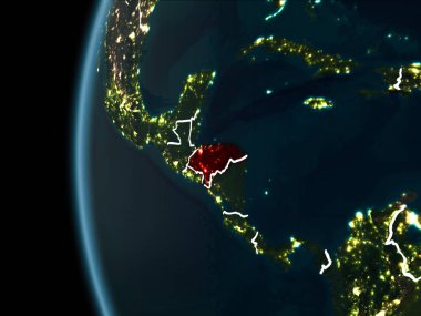 Honduras gece uzaydan
