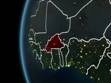Burkina Faso gece uzaydan