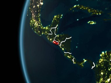 El Salvador gece uzaydan