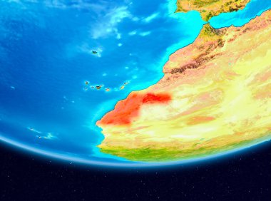 Kırmızı Batı Sahra uydu görünümü