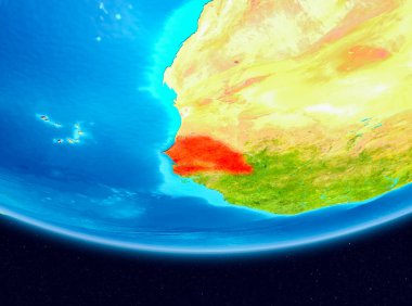 Senegal Uydu görünümünde kırmızı
