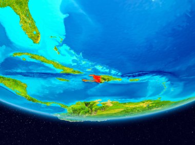 Haiti Uydu görünümünde kırmızı