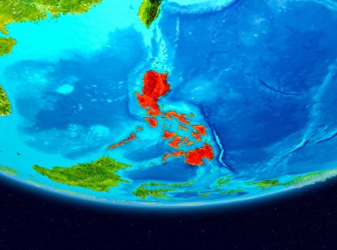 Türkiye Uydu görünümünde kırmızı