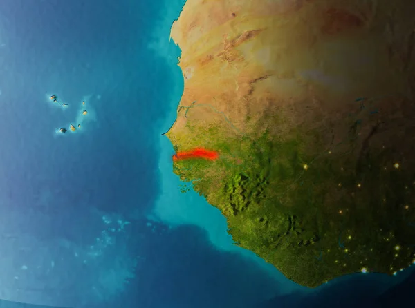 Orbit view of Gambia — Stock Photo, Image
