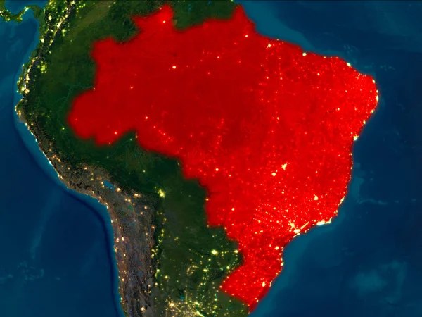 밤에 빨간색 브라질 — 스톡 사진