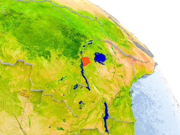 Dünya'nın kırmızı modelindeki Burundi