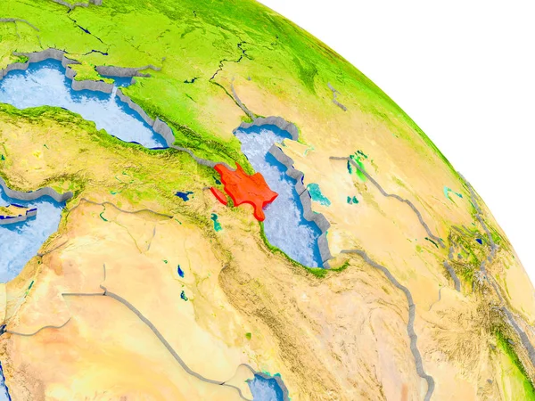 Αζερμπαϊτζάν στο κόκκινο μοντέλο της γης — Φωτογραφία Αρχείου