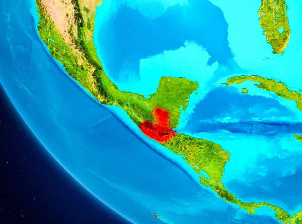 Гватемала на моделі землі з космосу — стокове фото