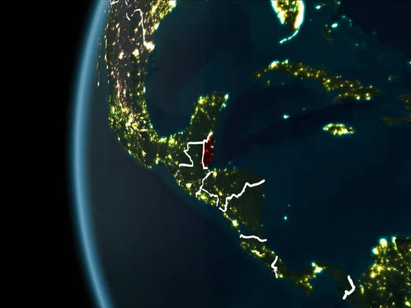 Belize from space at night