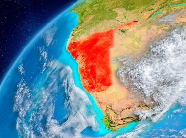 Namibya alanı görünümünü kırmızı