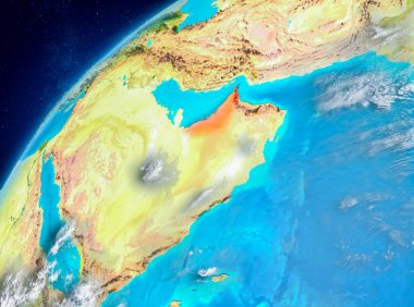 Birleşik Arap Emirlikleri alan görünümünü kırmızı