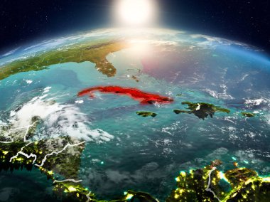 Küba'da yörüngeden gündoğumu