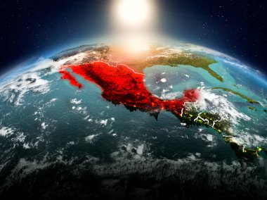 Yörüngeden gündoğumu Meksika'da