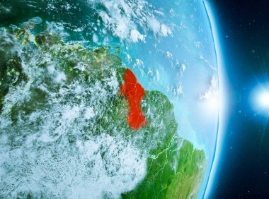 Guyana Planet Earth üzerindeki gündoğumu