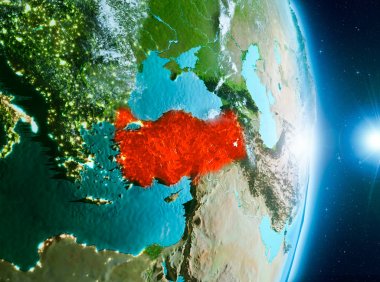 Planet Earth Türkiye yukarıda gündoğumu