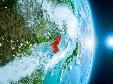 Kuzey Kore Planet Earth üzerindeki gündoğumu