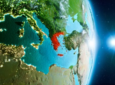 Yunanistan Planet Earth üzerindeki gündoğumu