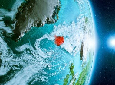 İzlanda Planet Earth üzerindeki gündoğumu