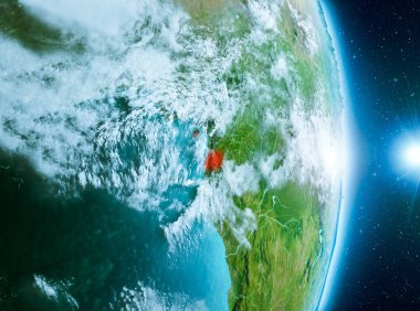 Ekvator Ginesi Planet Earth üzerindeki gündoğumu