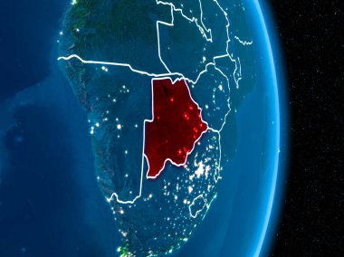 Kırmızı gece vasıl Botswana'da
