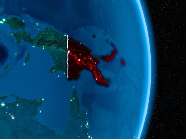 Papua Yeni Gine kırmızı gece