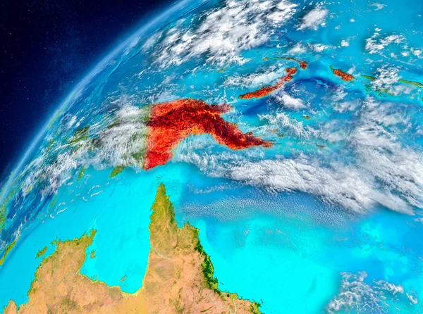 Papua Yeni Gine alan görünümünde kırmızı — Stok fotoğraf