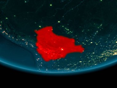 Gece boyunca Bolivya dünya üzerindeki