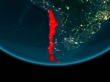 Gece boyunca dünya üzerinde Şili