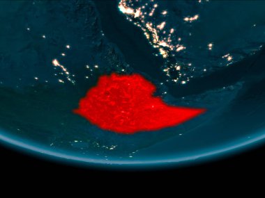 Gece boyunca Etiyopya dünya üzerindeki