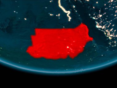 Gece boyunca Sudan yeryüzünde