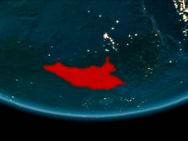 Gece boyunca dünya üzerinde Güney Sudan