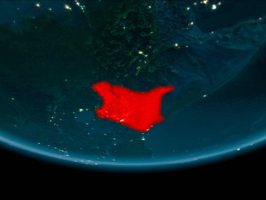 Gece boyunca Kenya yeryüzünde