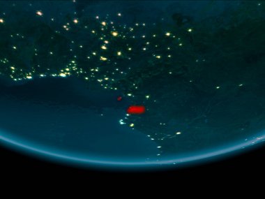 Gece boyunca dünyanın Ekvator Ginesi