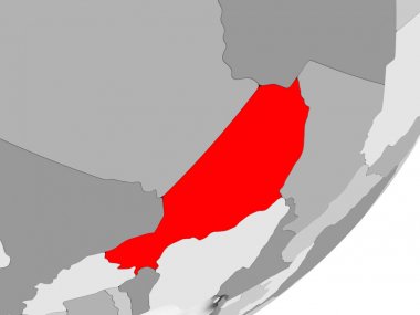 Gri haritada kırmızı Nijer