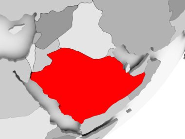 Suudi Arabistan'da gri haritada kırmızı