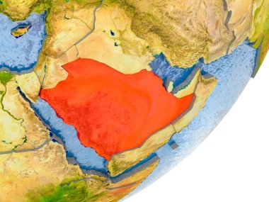 Yeryüzünde Suudi Arabistan Haritası