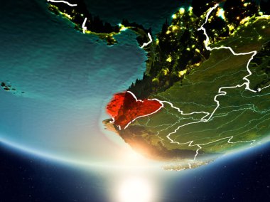 Ekvator güneşi Planet Earth ile