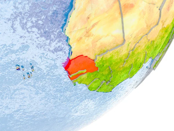 Карта Сенегала на Земле — стоковое фото