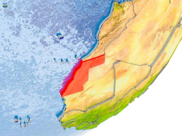 Карта Западной Сахары на Земле — стоковое фото