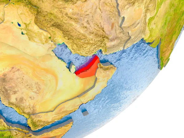 Map of United Arab Emirates on Earth — Stock Photo, Image