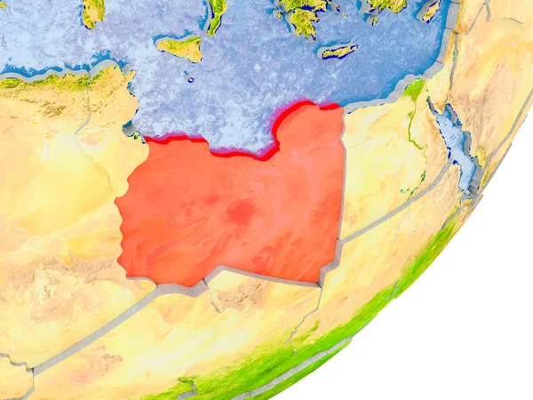 Kaart van Libië op aarde — Stockfoto