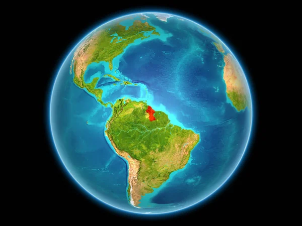 Guyana op de planeet aarde — Stockfoto