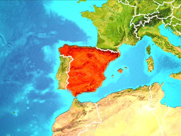 Spanyolország Térkép — Stock Fotó